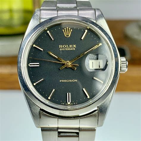 rolex oysterdate precision 6694 black dial|Rolex 6694 watch band size.